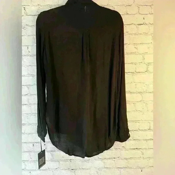 Michael Lauren XS Black Long-Sleeve Button-Down Blouse - Classic and Chic - Picture 6 of 6